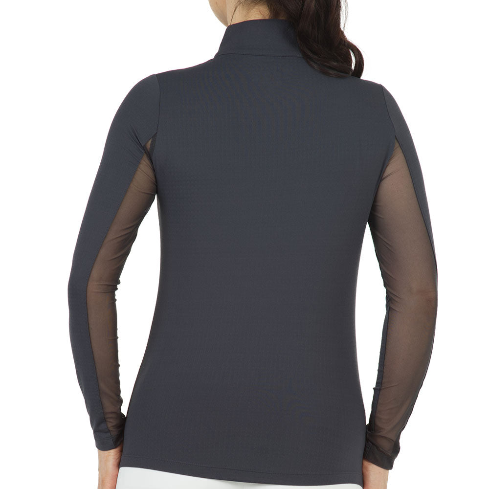 Women's Long Sleeve Mock Neck Top - Solid