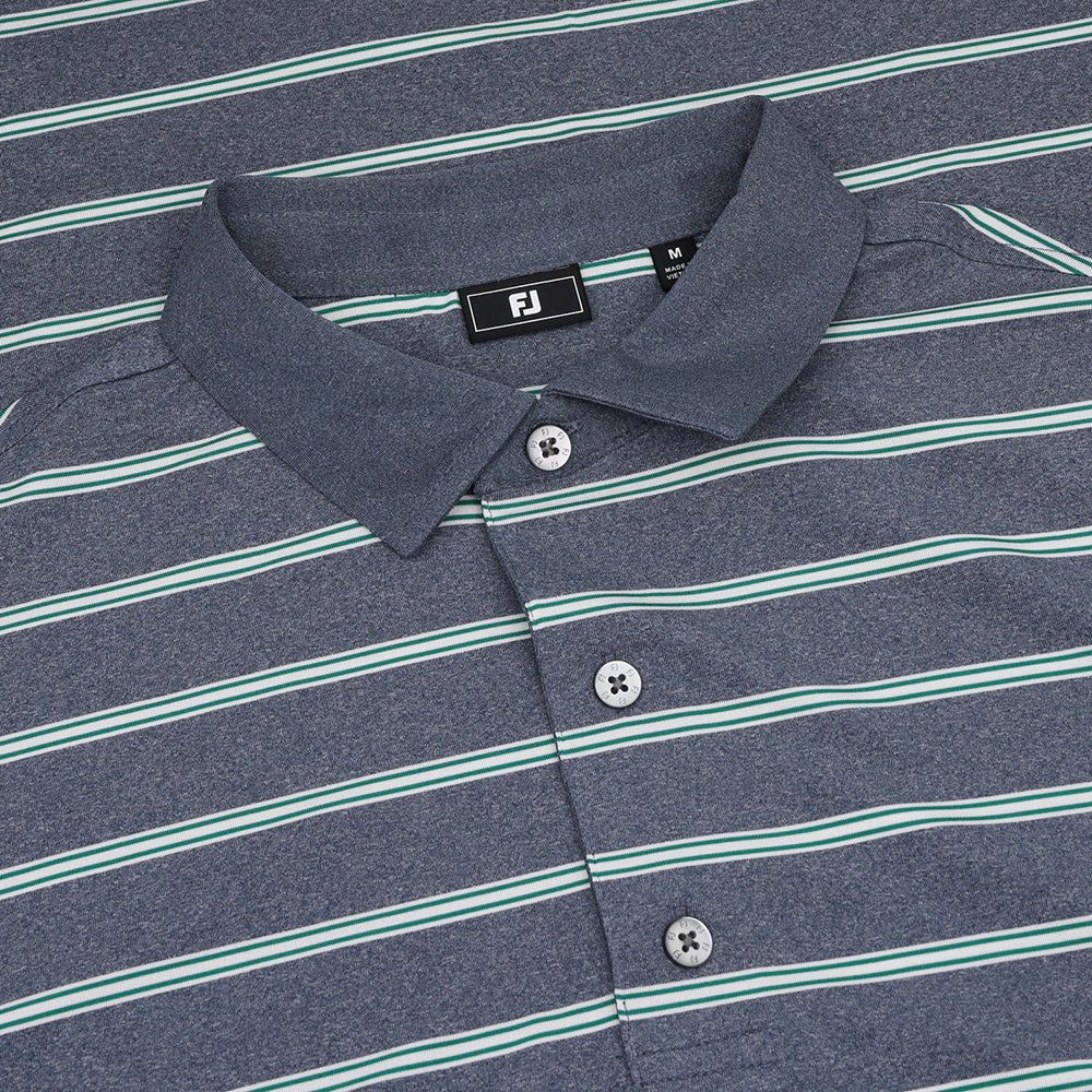 Open Stripe Heather Polo