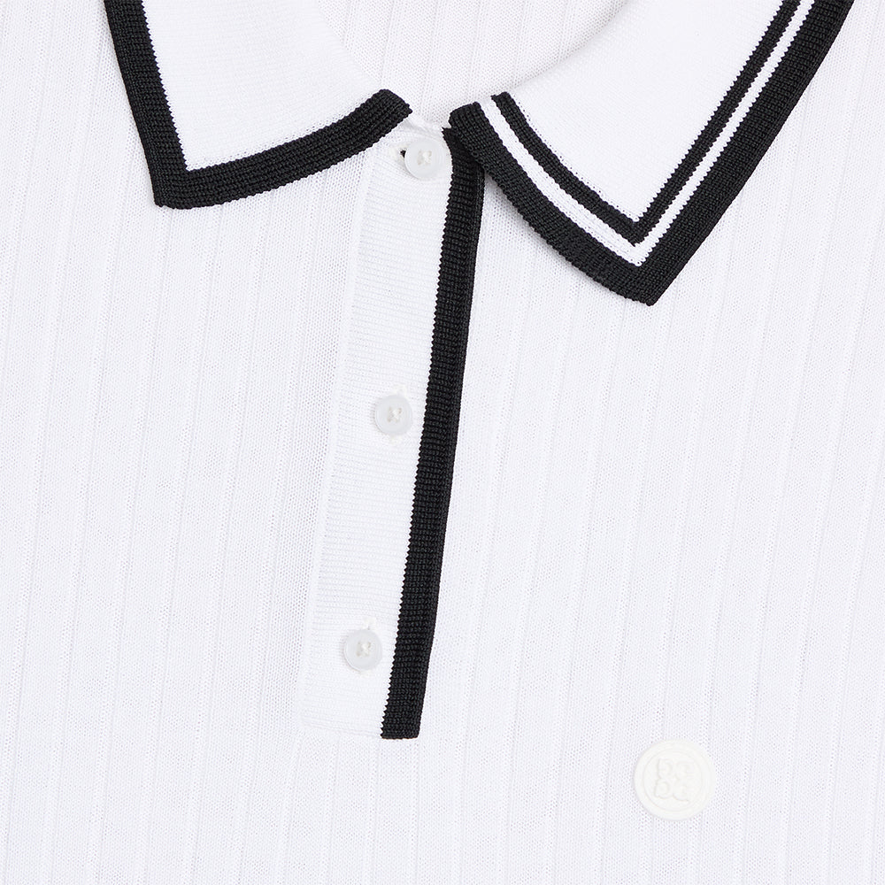 Women's Ribbed Knit Sweater Polo