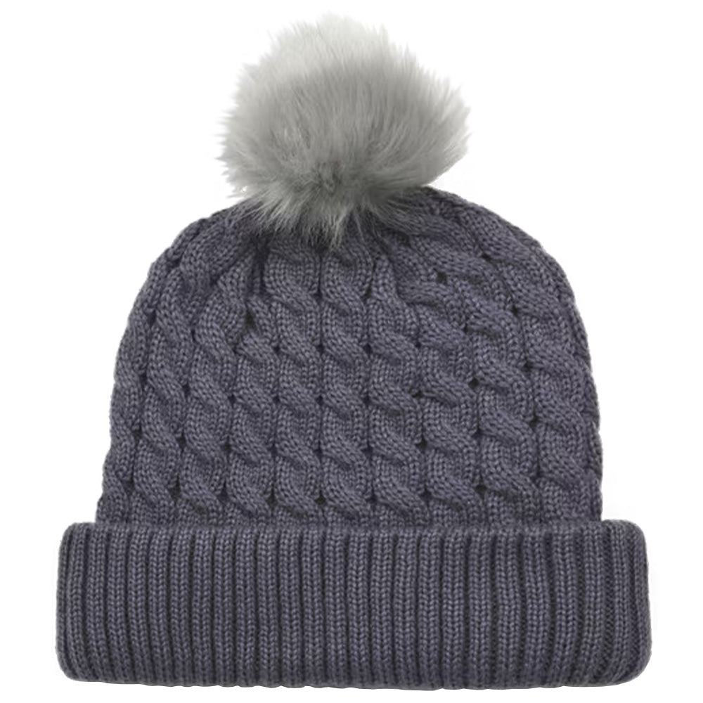 Cable Knit Pom Pom Hat - Fairway Styles