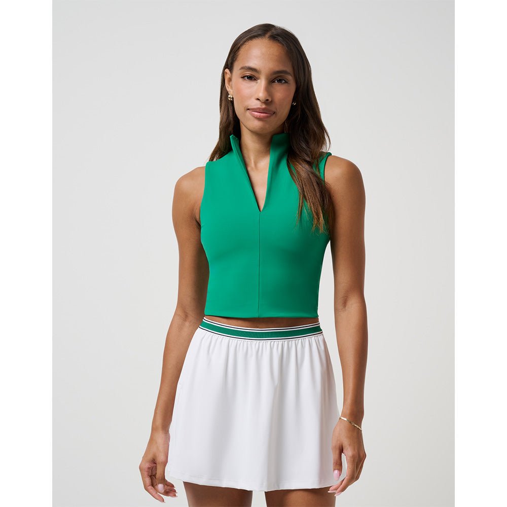 Women's MoveKnit Afterglow Sleeveless Mock Neck Cropped Polo