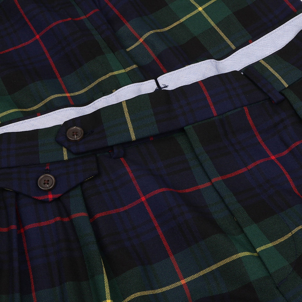 Plaid Performance Wool-Blend Trousers