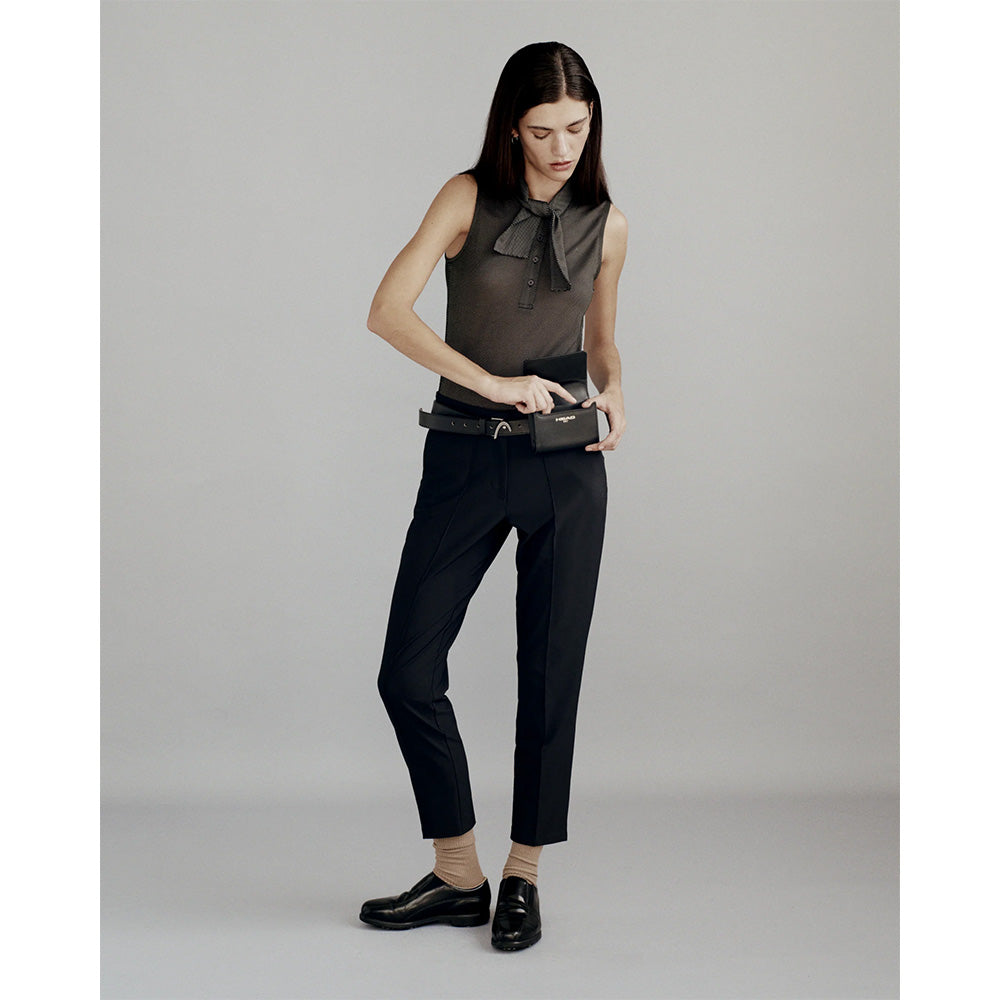 Women's Sleeveless Tie Collar Top