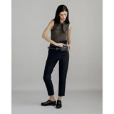 Women's Sleeveless Tie Collar Top
