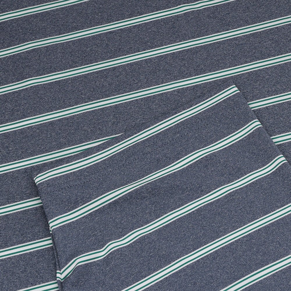 Open Stripe Heather Polo