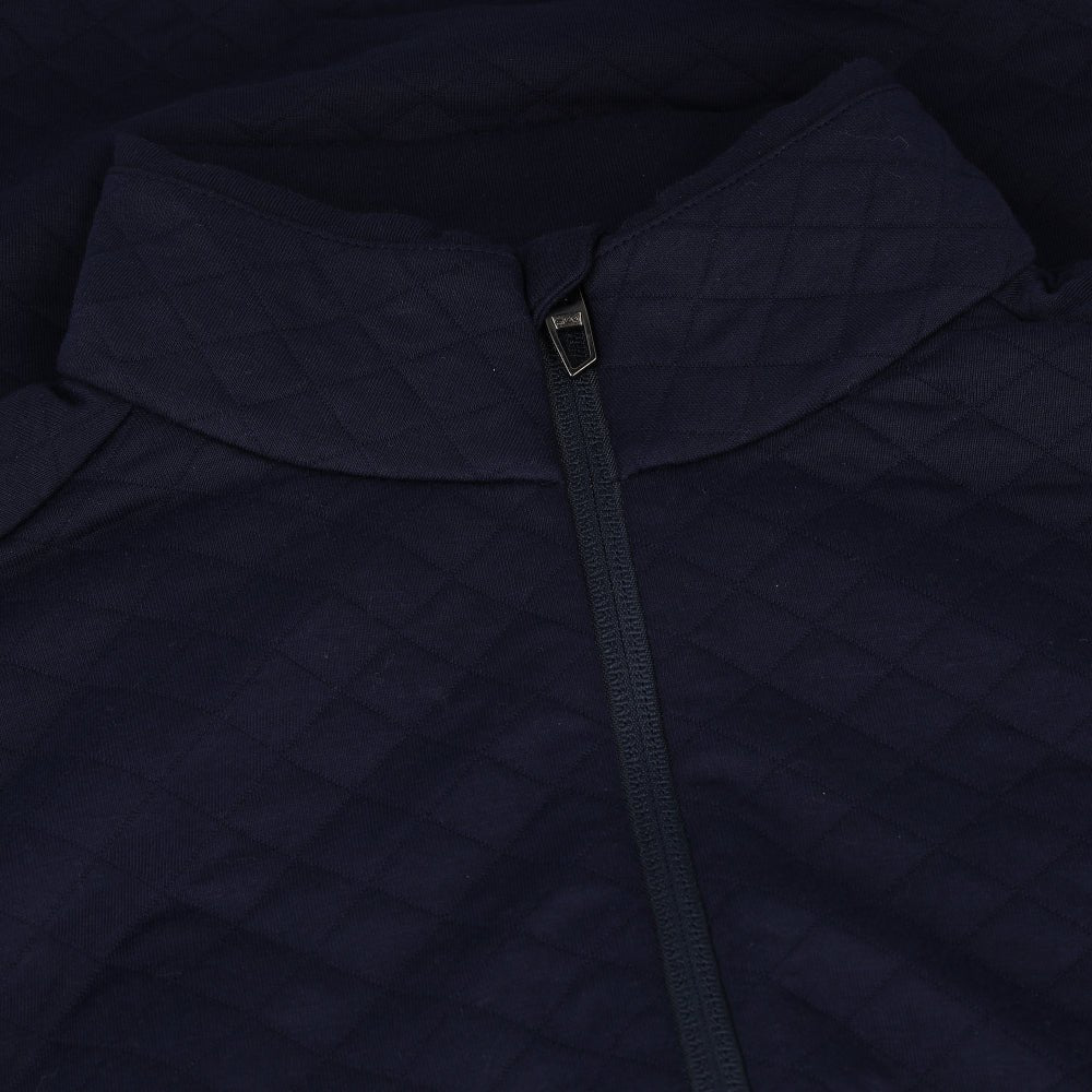 Quilted Double - Knit 1/4 Zip Mock Neck Sweatshirt - Fairway Styles