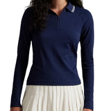 Women's Cable Long Sleeve 1/4 Zip Polo - Fairway Styles