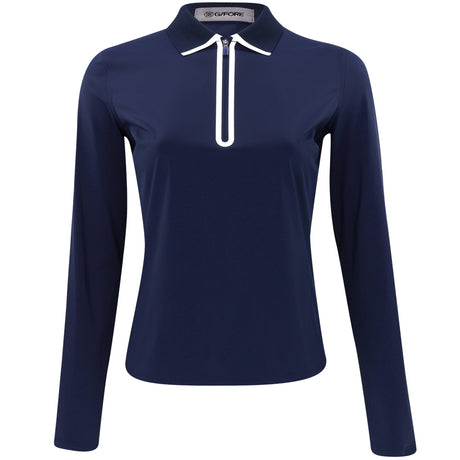 Women's Silky Tech Nylon Long Sleeve 1/4 Zip Polo
