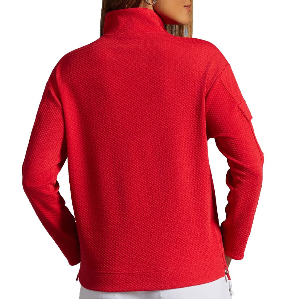 Women's Long Sleeve Mock Neck Top - Popcorn Stitch - Fairway Styles