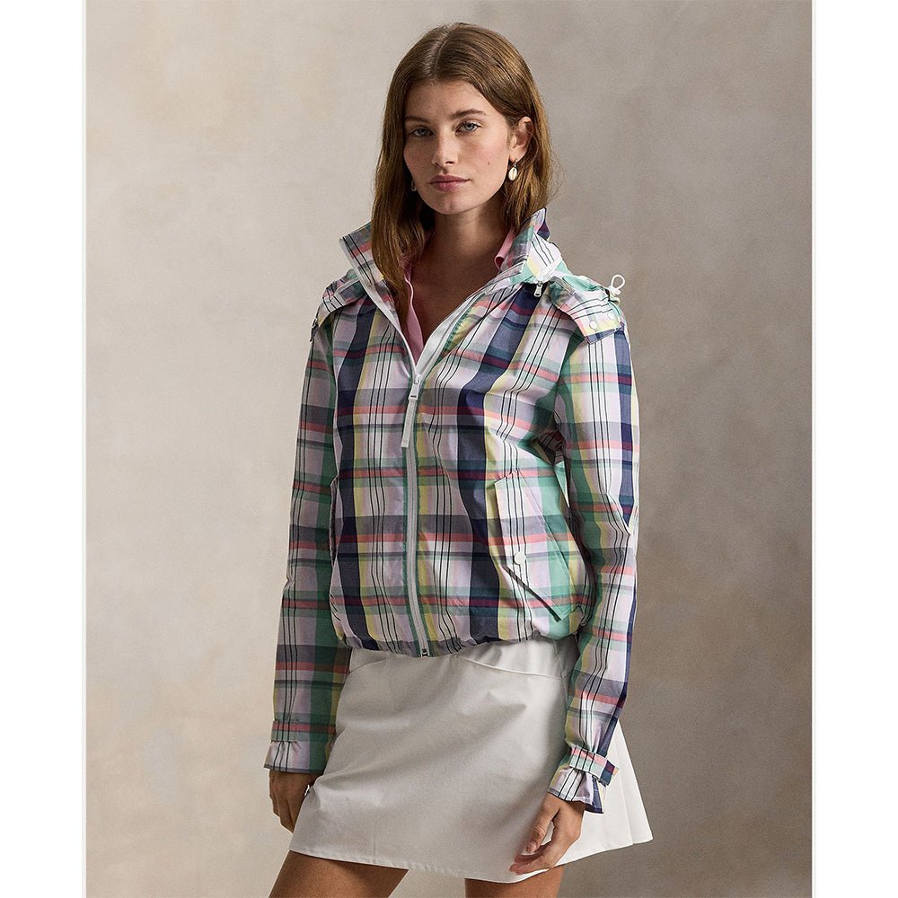 Women's Plaid Hooded Rain Jacket