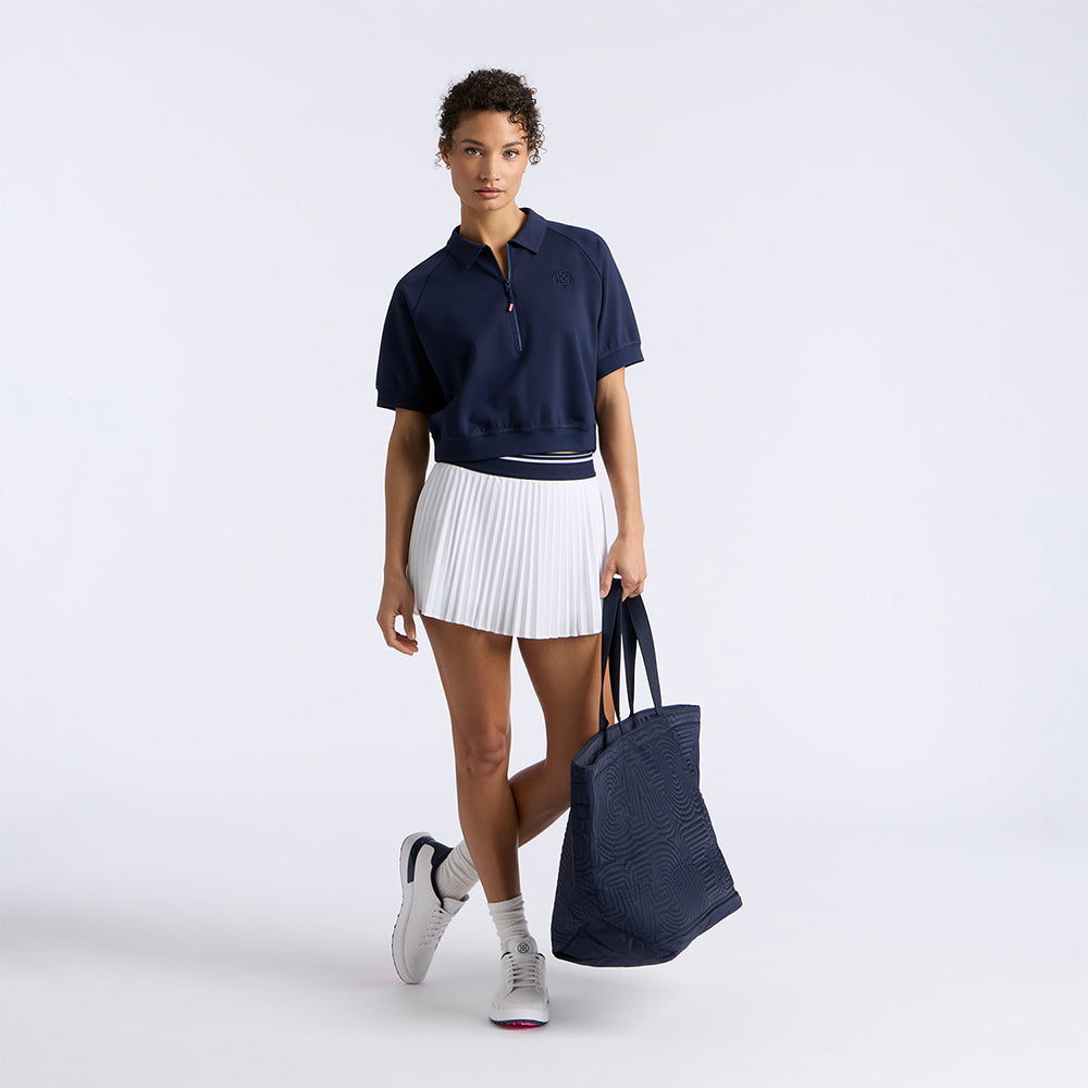 Women's Cropped Stretch Scuba 1/4 Zip Polo