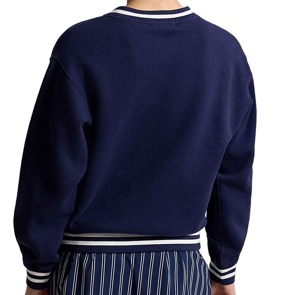 Women's Polo Bear Fleece V-Neck Pullover