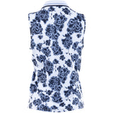 Women's Floral Print Silky Tech Sleeveless Polo