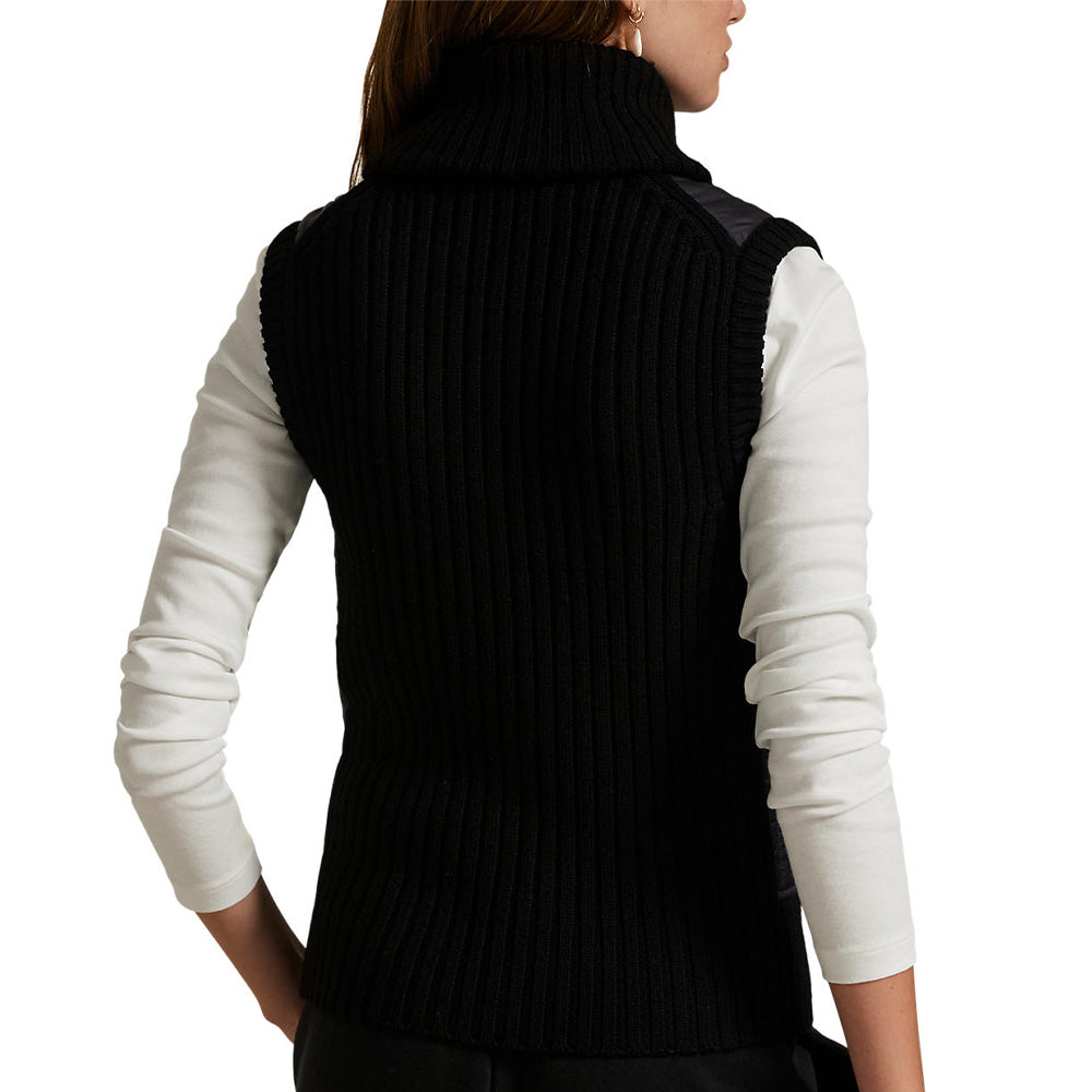 Women's Hybrid Quilted-Panel Wool Vest