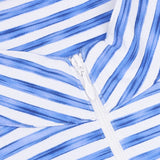 Women's Long Sleeve 1/4 Zip Mock Neck Top - Landon Stripe II Print