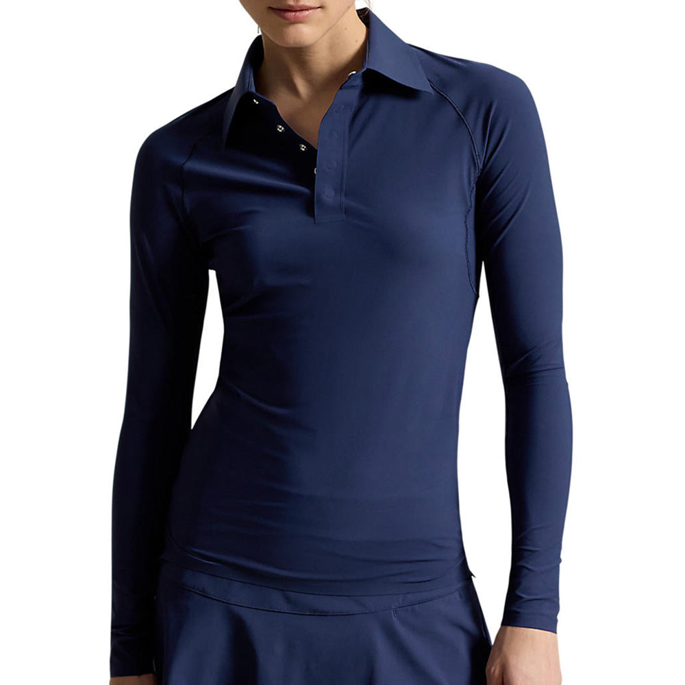Women's Luxury Warp Knit Long Sleeve Polo
