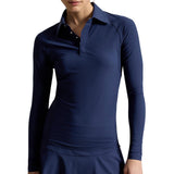 Women's Luxury Warp Knit Long Sleeve Polo