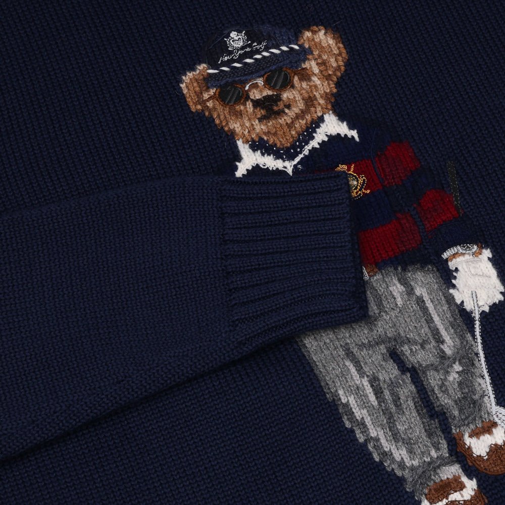 Merino Coolmax Bear Crewneck Sweater