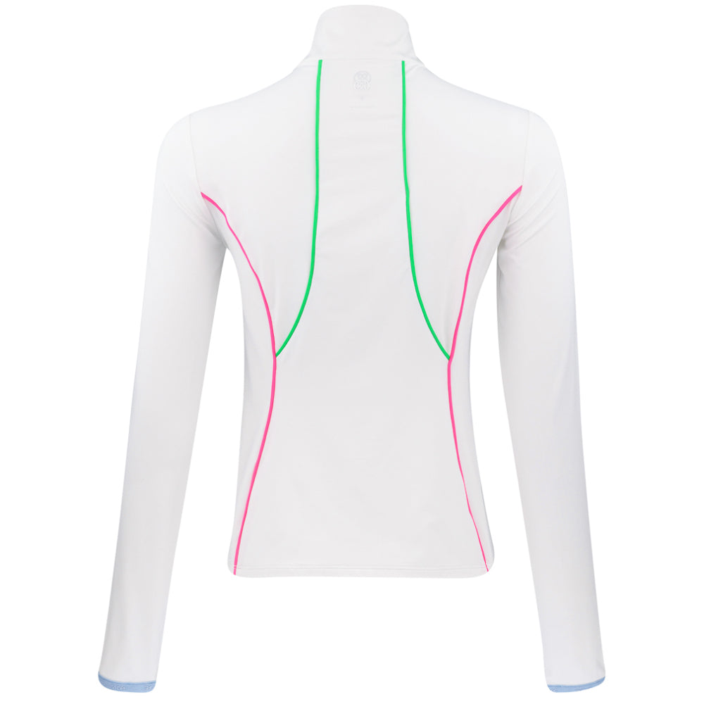 Women's Stretch Nylon Interlock Tipped 1/4 Zip Pullover