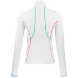 Women's Stretch Nylon Interlock Tipped 1/4 Zip Pullover
