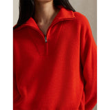 Women's Rib-Knit Cashmere 1/2 Zip Sweater