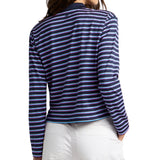 Women's Striped It Tech Pique Relaxed Long Sleeve Polo