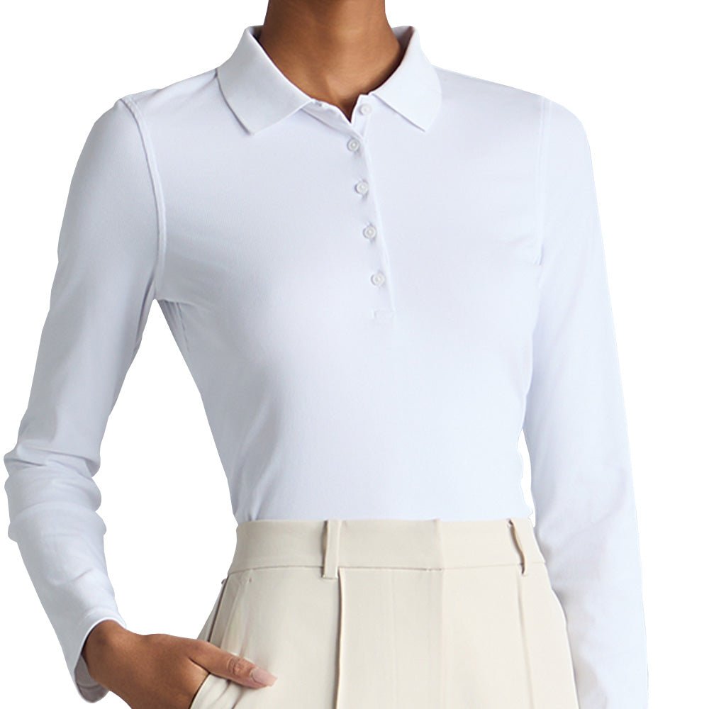 Women's Ribbed Tech Nylon Long Sleeve Polo - Fairway Styles