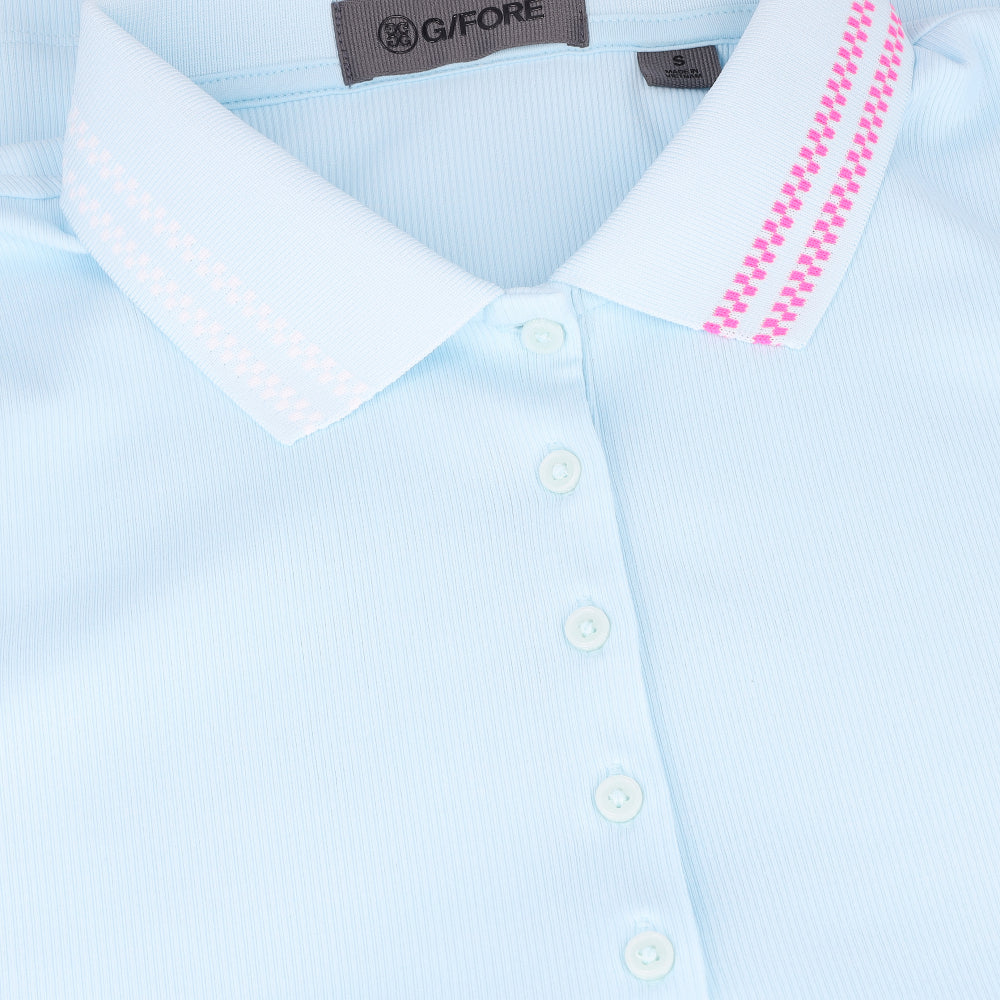 Women’s Checkered Collar Ribbed Tech Polo