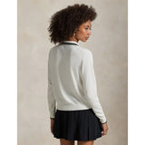 Women's Cotton-Blend Polo-Collar Cardigan