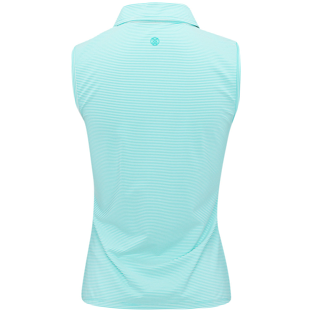 Women's Fine Tech Engineered Stripe Sleeveless Polo