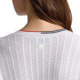 Women's Cable Knit Cashmere V-Neck Sweater