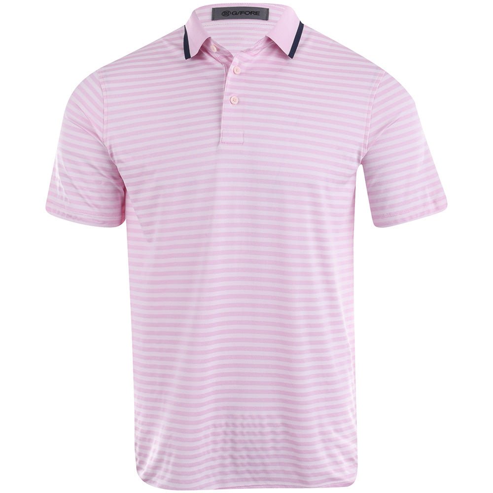 Perforated Stripe Jersey Polo