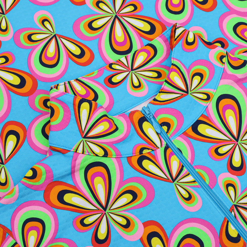 Women's Long Sleeve 1/4 Zip Mock Neck Top - Arya Print