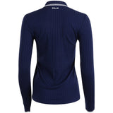 Women's Slim Fit Ribbed Long Sleeve Polo
