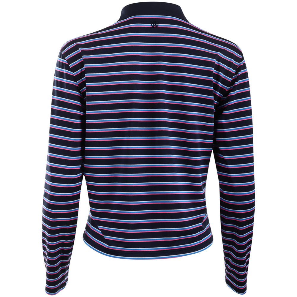 Women's Striped It Tech Pique Relaxed Long Sleeve Polo