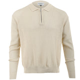 Loose Knit Long Sleeve 1/4 Zip Polo