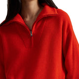 Women's Rib-Knit Cashmere 1/2 Zip Sweater