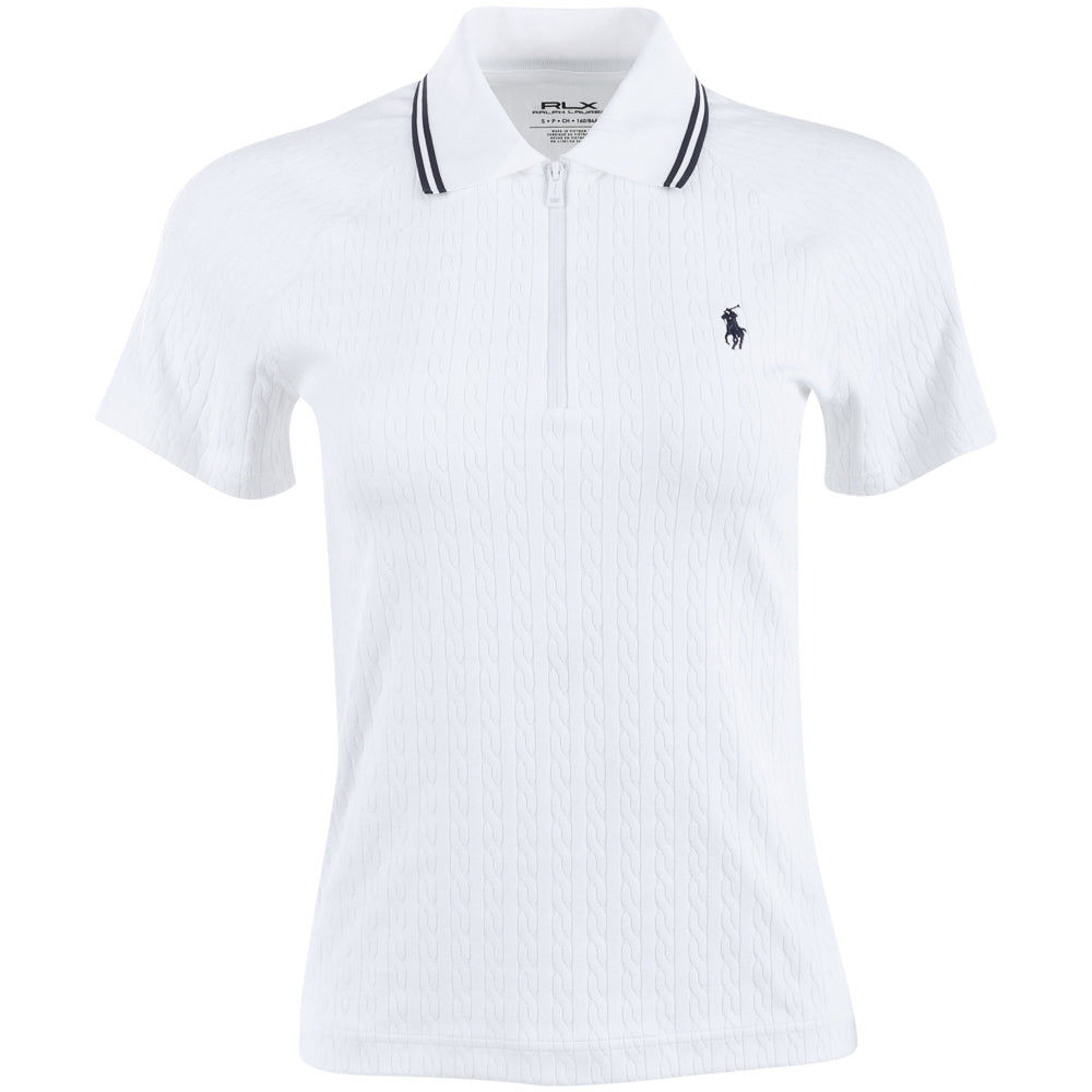 Women's Cable Jacquard 1/4 Zip Polo