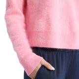 Women's Pointelle G Brushed Cashmere Crewneck Sweater