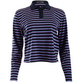 Women's Striped It Tech Pique Relaxed Long Sleeve Polo