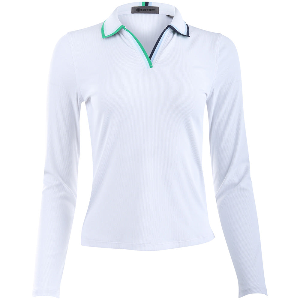 Women's Johnny Collar Ribbed Tech Polo