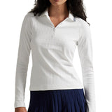 Women's Cable Long Sleeve 1/4 Zip Polo - Fairway Styles
