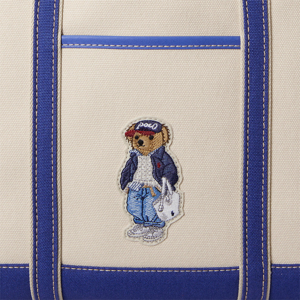 Polo Bear Canvas Small Shopper Tote Bag