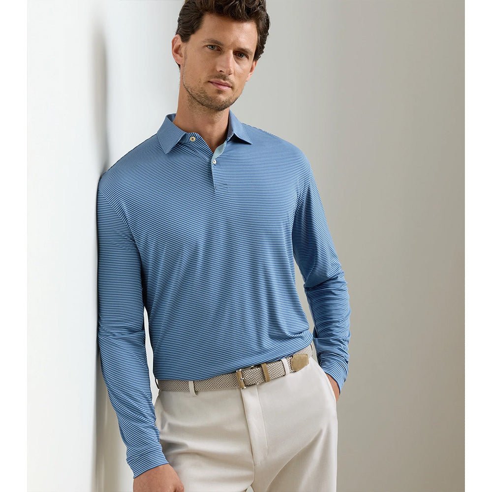 Featherweight Stripe Long Sleeve Polo