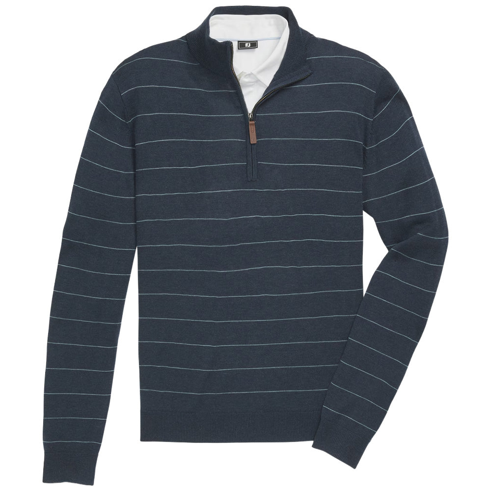 Wool Heather Stripe 1/4 Zip Sweater