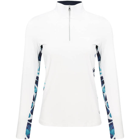 Women's The Desiree Long Sleeve 1/4 Zip Mock Neck Top - Fairway Styles