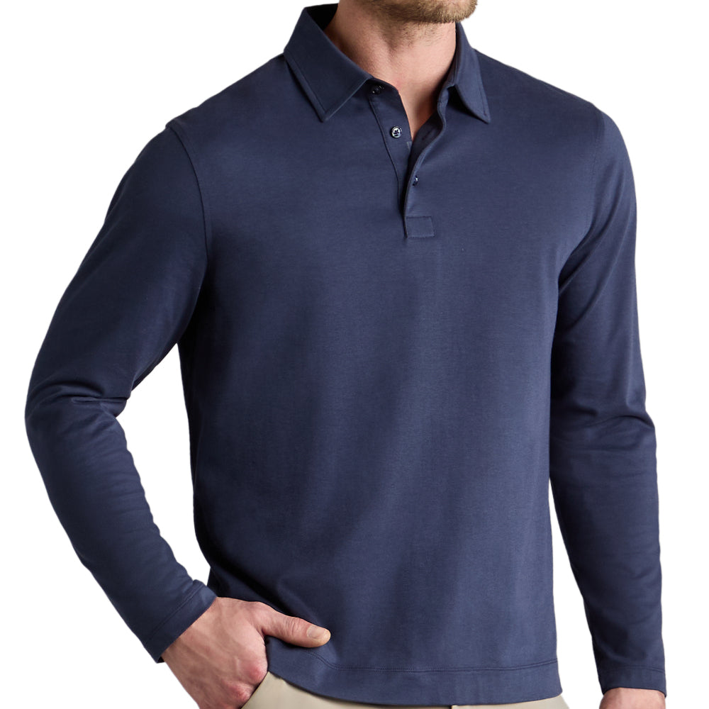 Brushed Cotton Long Sleeve Polo