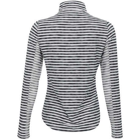 Women's Long Sleeve 1/4 Zip Mock Neck Top - Landon Stripe II Print