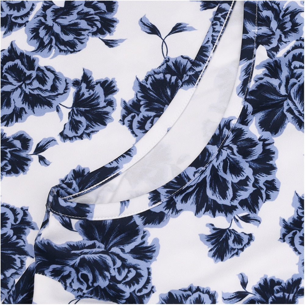 Women's Floral Print Silky Tech Sleeveless Polo