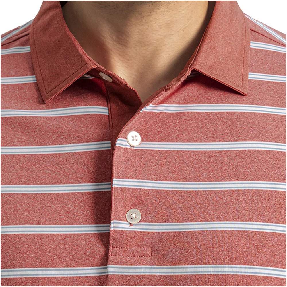 Open Stripe Heather Polo